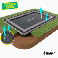 NEW 12ft x 8ft North In Ground Trampoline + Safety Net Thumbnail