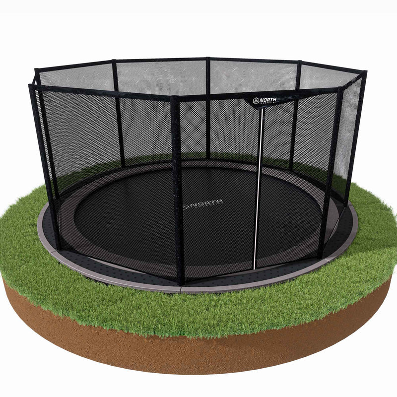 NEW 10ft Round North In Ground Trampoline + Safety Net