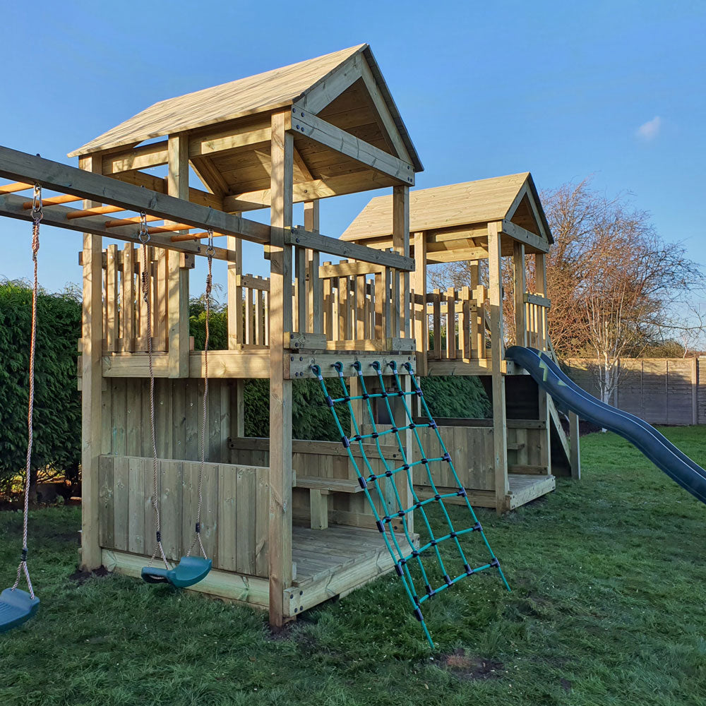 Base Explorer Duo has 2 x 1.7m x 1.7m playhouses | Capital Play UK